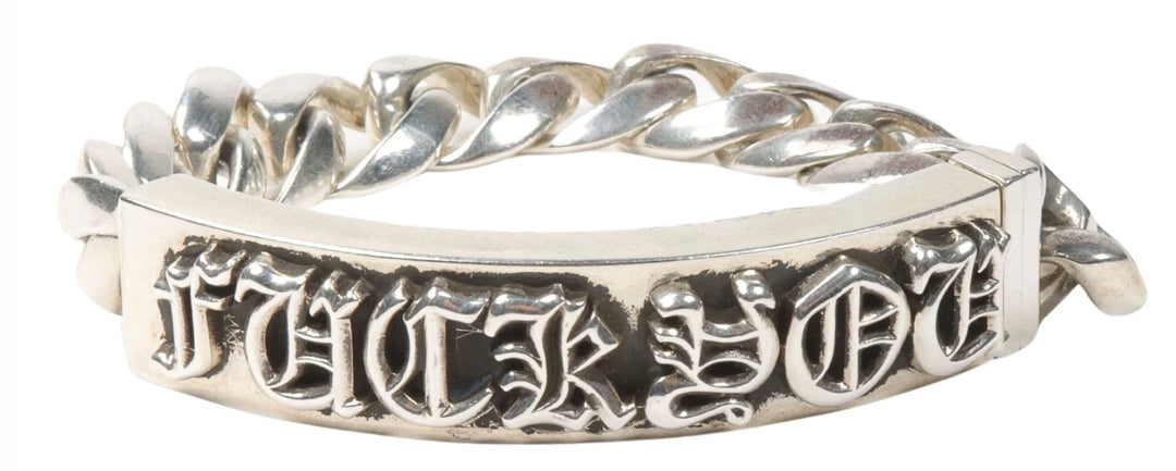 Chrome Hearts 'Fuck You' Cuban Link ID Bracelet