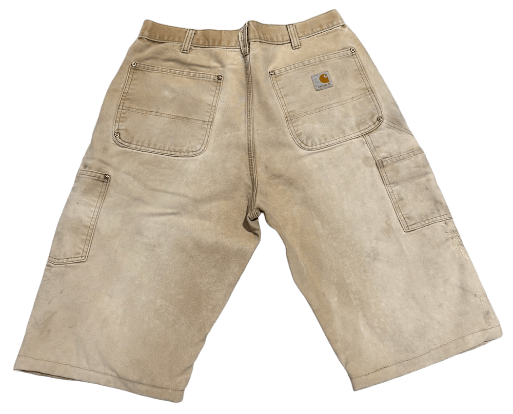 Carhartt Vintage Distressed Double Knee Khaki Workwear Shorts