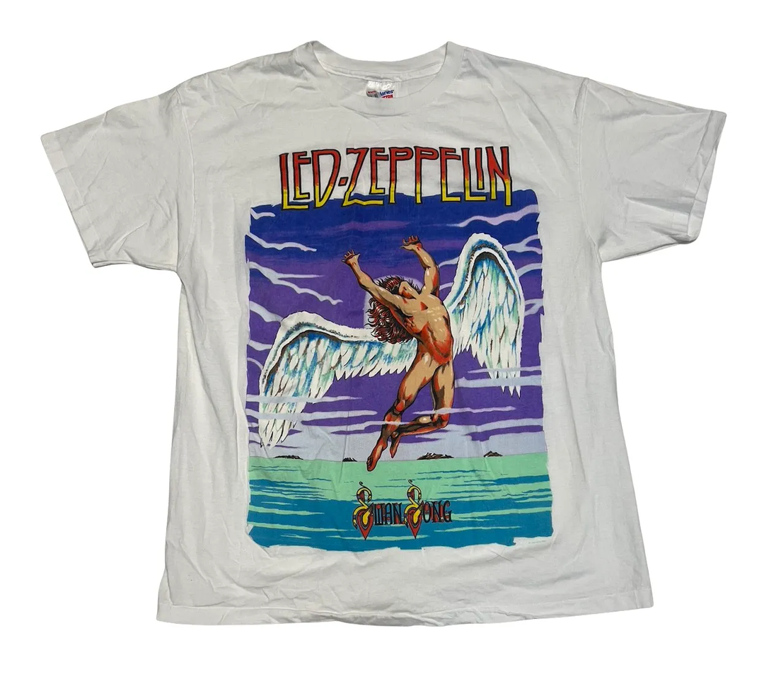 Led Zeppelin 'Swan Song' White Vintage Tee