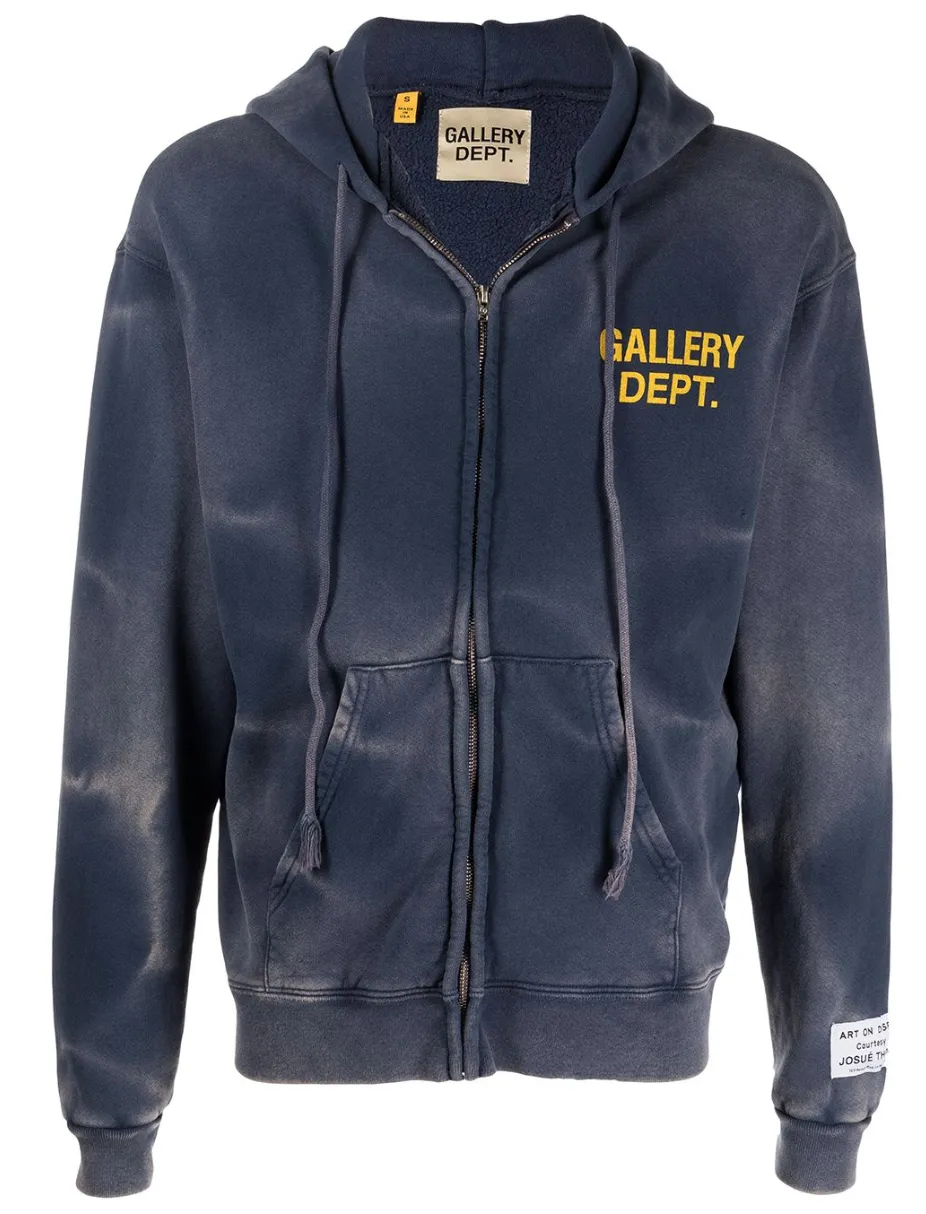 Gallery Dept 'Faded Navy' Zip Up Hoodie