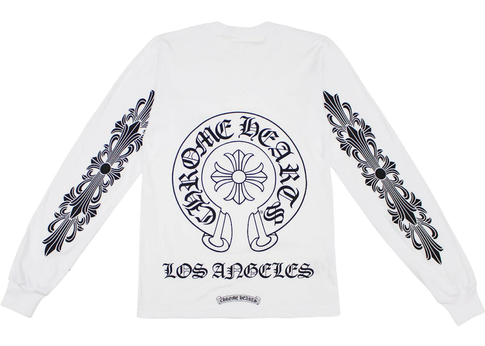 Chrome Hearts Los Angeles Horseshoe Logo Floral Sleeve Longsleeve Tee