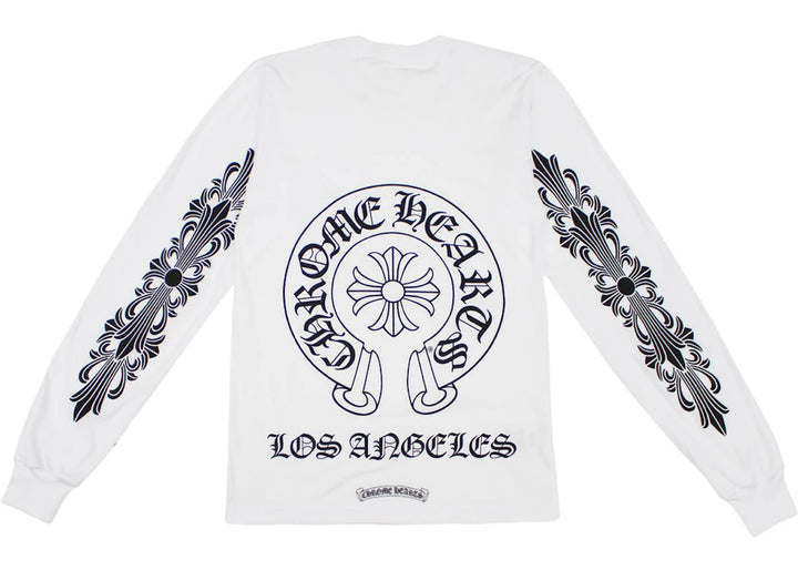 Chrome Hearts Los Angeles Horseshoe Logo Floral Sleeve Longsleeve Tee