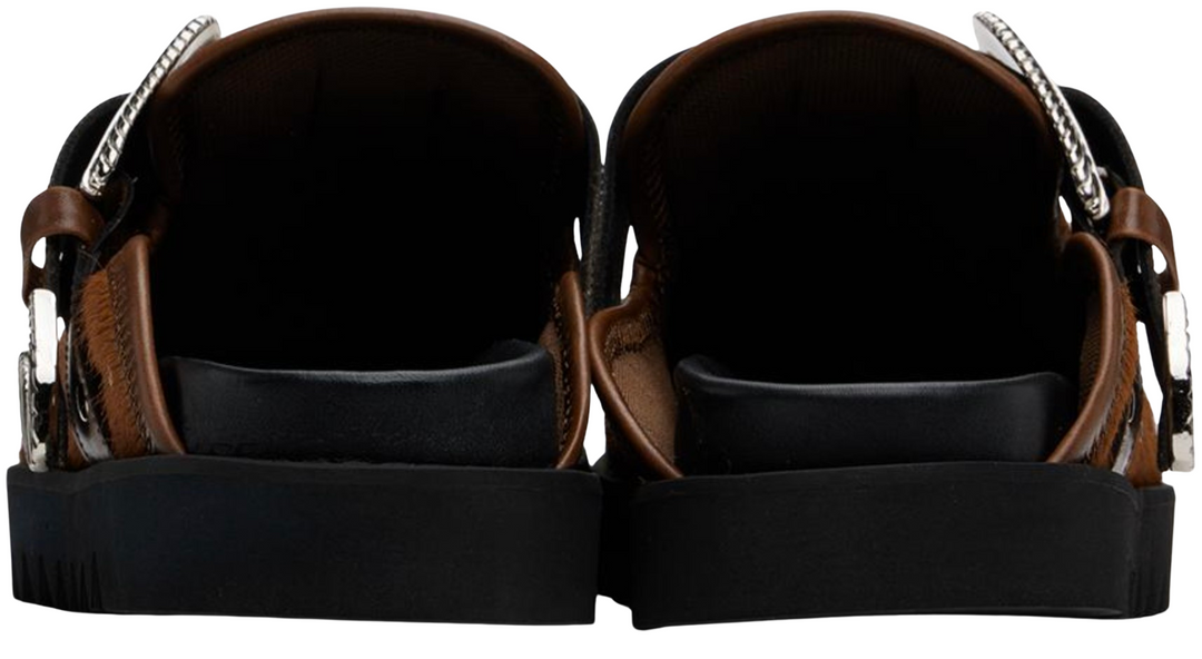 Toga Virilis 'Brown Fur' Studded Loafer