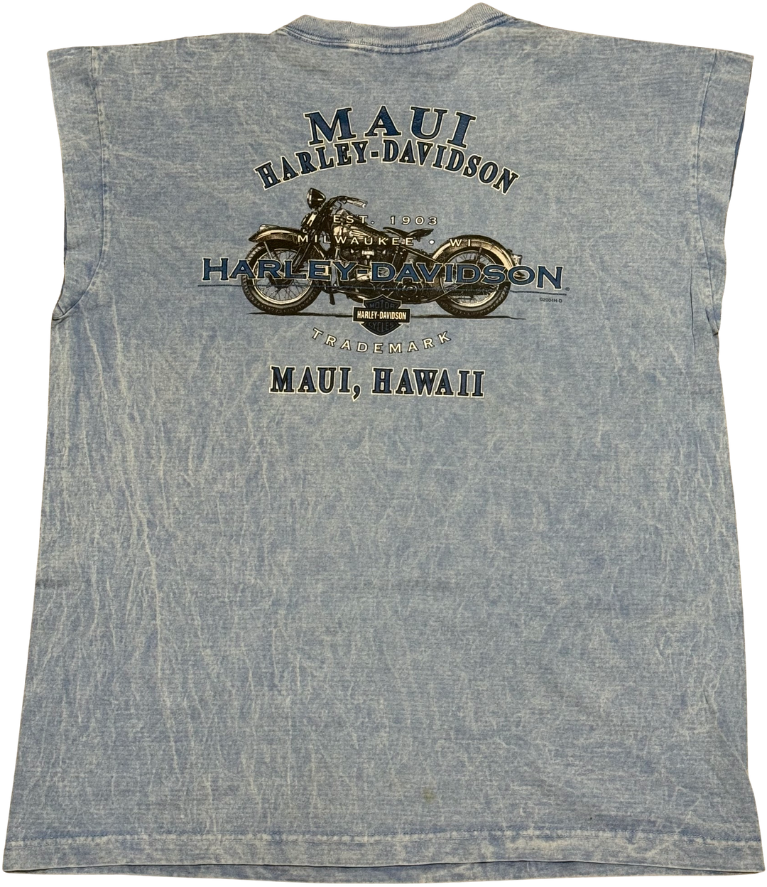Harley Davidson 'Maui' Vintage Blue Cutoff Tee