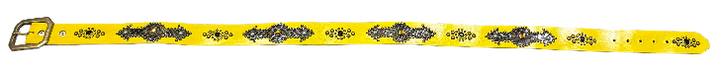 Studded 'Black Snakeskin Arrow Gem' Yellow Belt