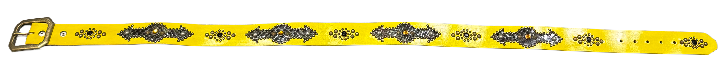 Studded 'Black Snakeskin Arrow Gem' Yellow Belt