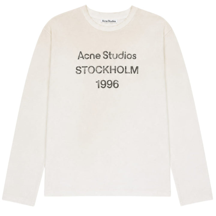 Acne Studios Distressed Logo-Print Long Sleeve Tee