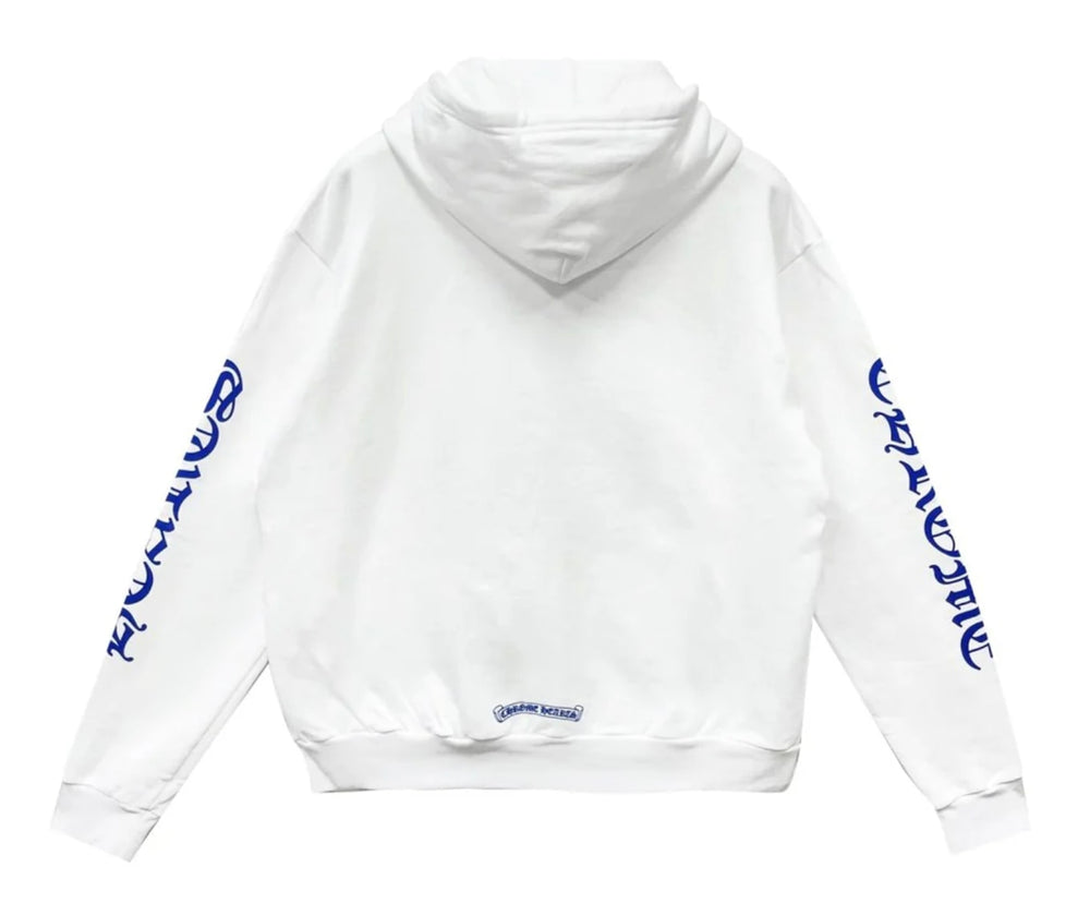 Chrome Hearts 'White/Blue' Vertical Logo Zip Up Hoodie
