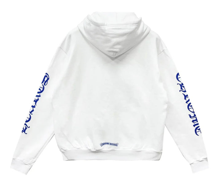 Chrome Hearts 'White/Blue' Vertical Logo Zip Up Hoodie
