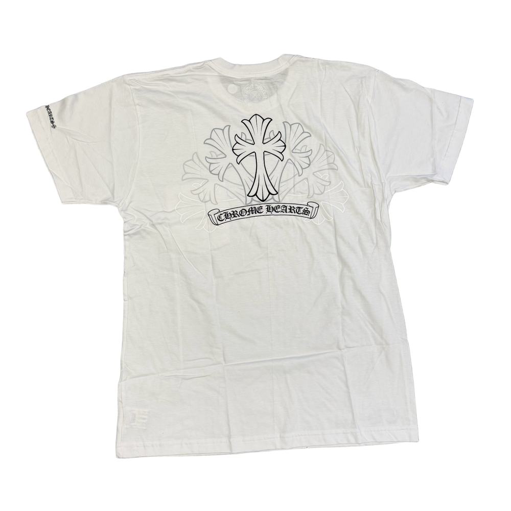 Chrome Hearts 'Gradient Stencil Crosses' White Pocket Tee