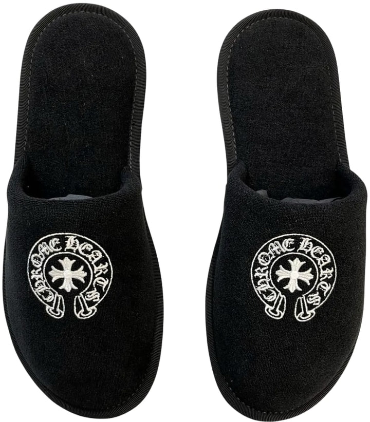 Chrome Hearts 'Black' Hotel Slippers