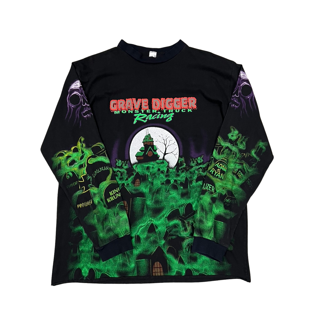Grave Digger 'Green Monster Truck' Vintage Longsleeve