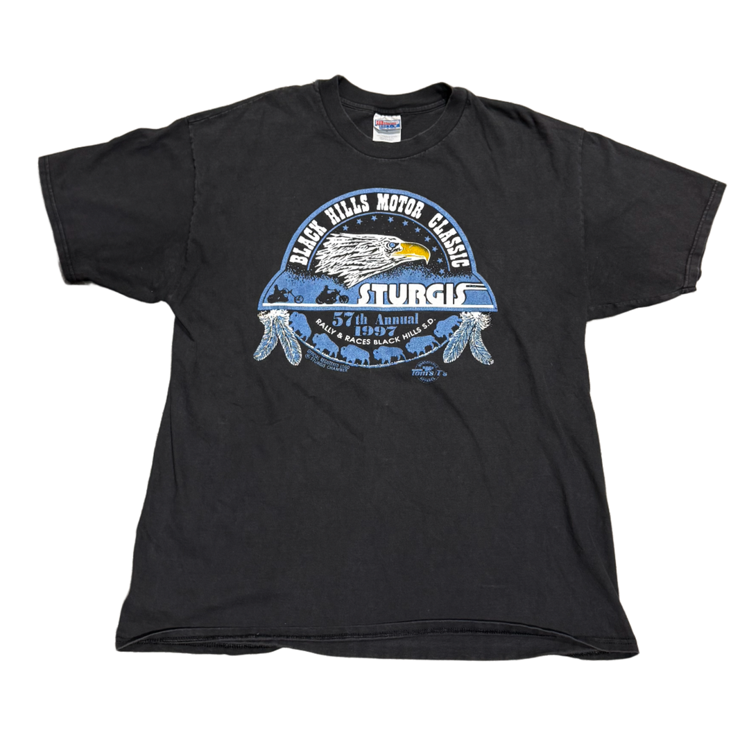 57th Annual Sturgis Motorcycle Rally '1997' Black Vintage Tee