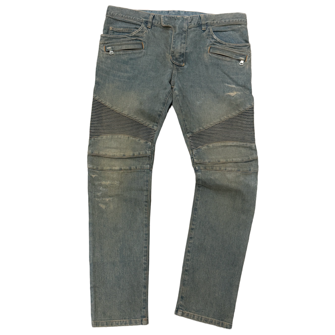 Balmain 'Vintage' Biker Denim Jeans