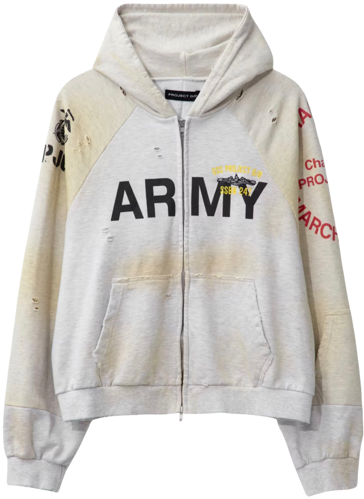 Project G/R 'Reconstructed' Folded Zip Up Hoodie