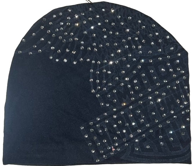 Bossi 'Black Fade' Rhinestone Vintage Beanie