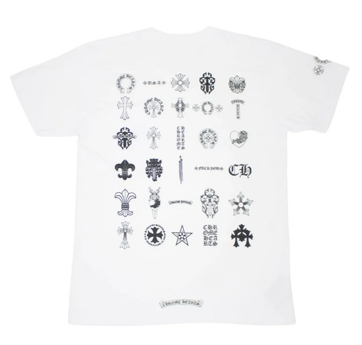 Chrome Hearts 'Multi Logo' White Pocket Tee