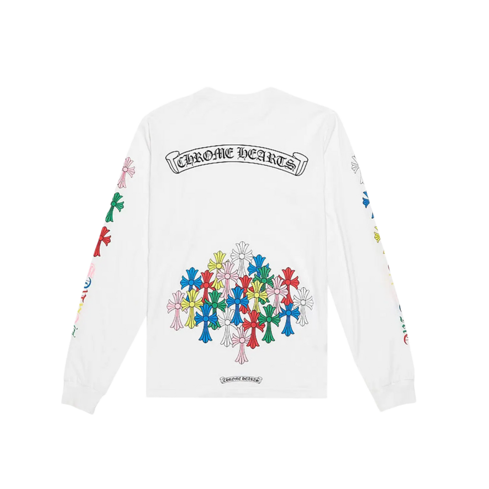 Chrome Hearts 'Multi Color Cross' Scroll White Longsleeve