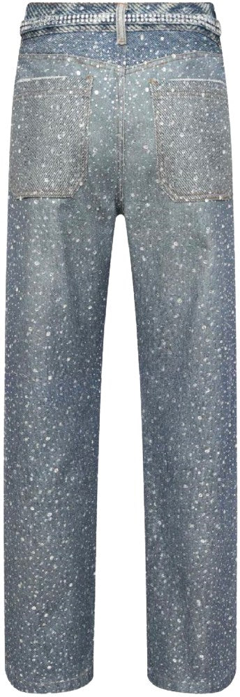 Birth Of Royal Child '3D Printed Washed' 20k Swarovski Blue Jeans