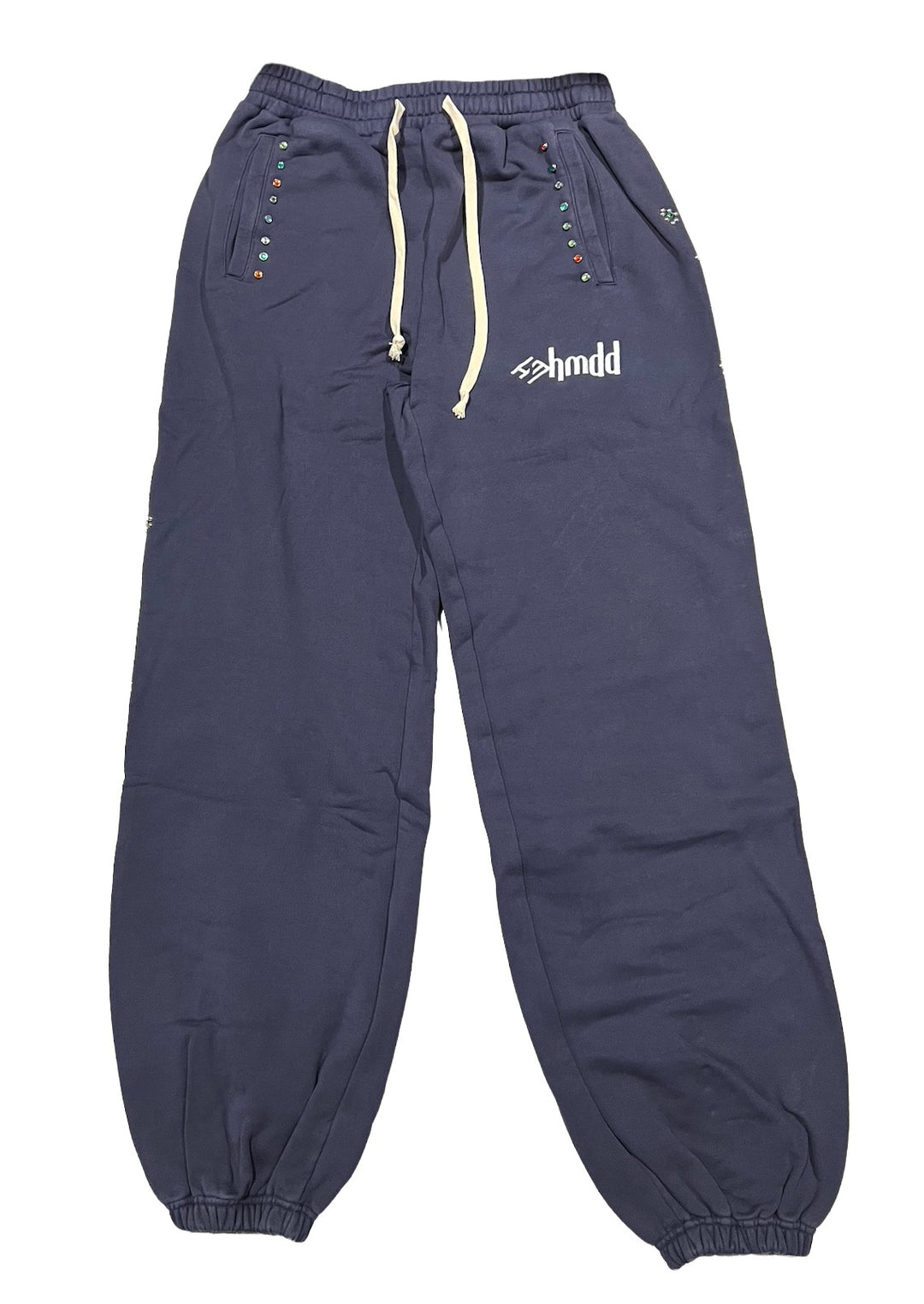 Happy Memories Don't Die HMDD 'Flower Studded' Navy Sweatpants