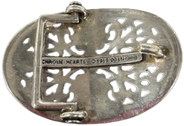 Chrome Hearts 'Silver' Oval Cross Belt Buckle