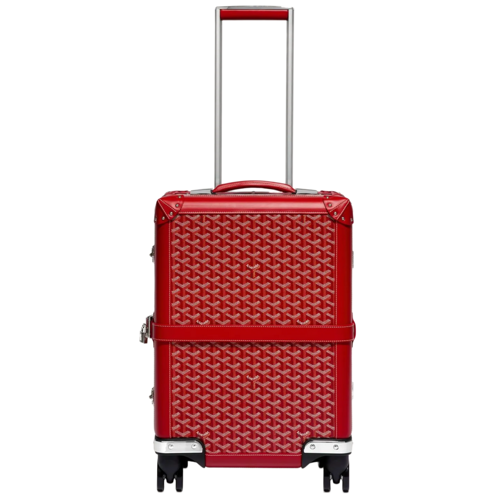 Goyard 'Red' Bourget Trolley Roller Suitcase