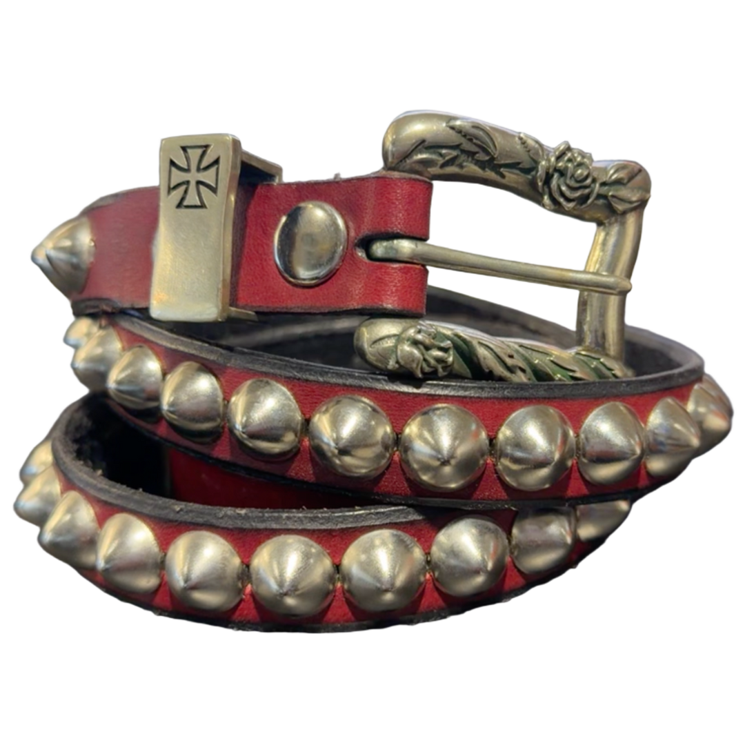 Enfants Riches Déprimés 'Studded Leather' Red Belt