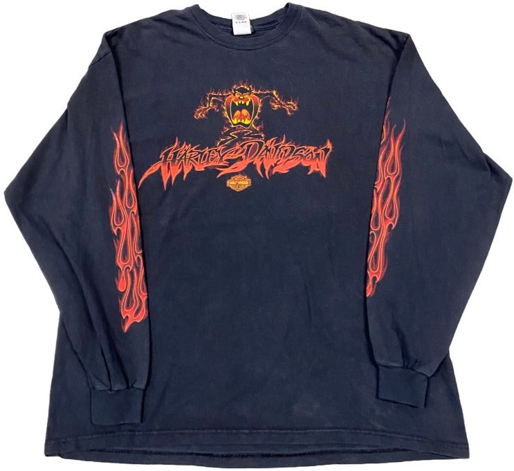 Harley Davidson 'Burning Taz' Vintage L/S Tee