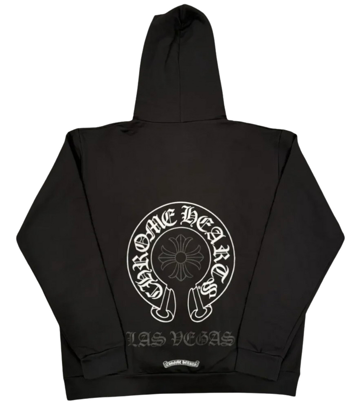 Chrome Hearts Las Vegas Exclusive 'Aniversary' Horseshoe Logo Black Hoodie