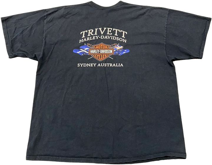 Harley Davidson 'Rivett, Sydney, Australia' Black Vintage Tee