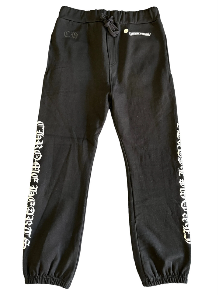 Chrome Hearts 'Scroll Logo' Black Sweatpants