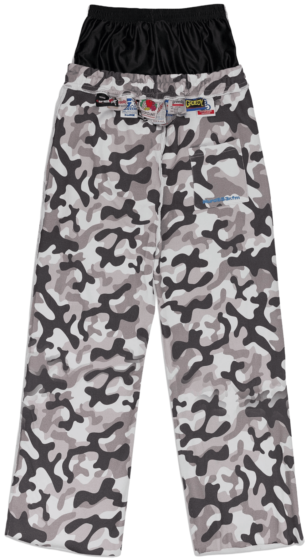 Murd333r.fm x Greedy Unit 'White Camo' Layer Sweatpants