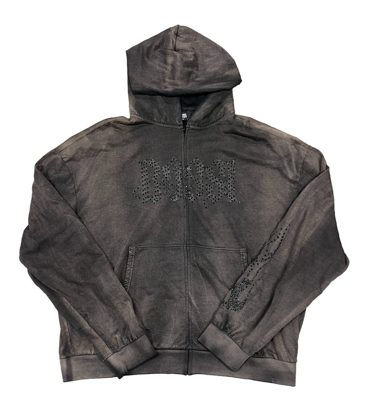 Bossi 'Black Logo' Brown Wash Zip-Up