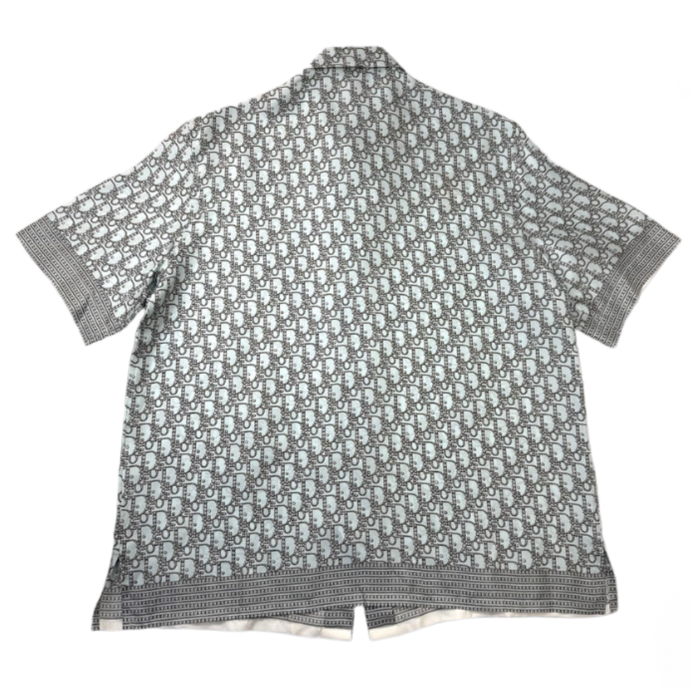 Dior 'Blue Diamond' Oblique Button Up Silk Shirt