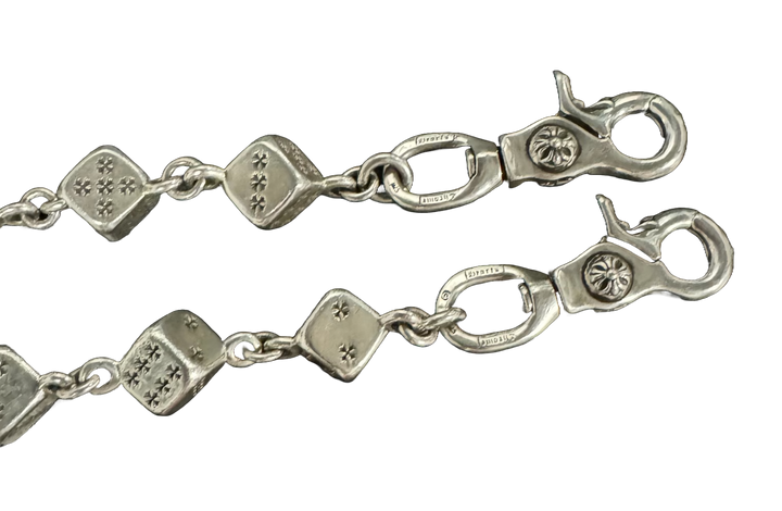 Chrome Hearts 'Jumbo Dice' 38in Silver Wallet Chain