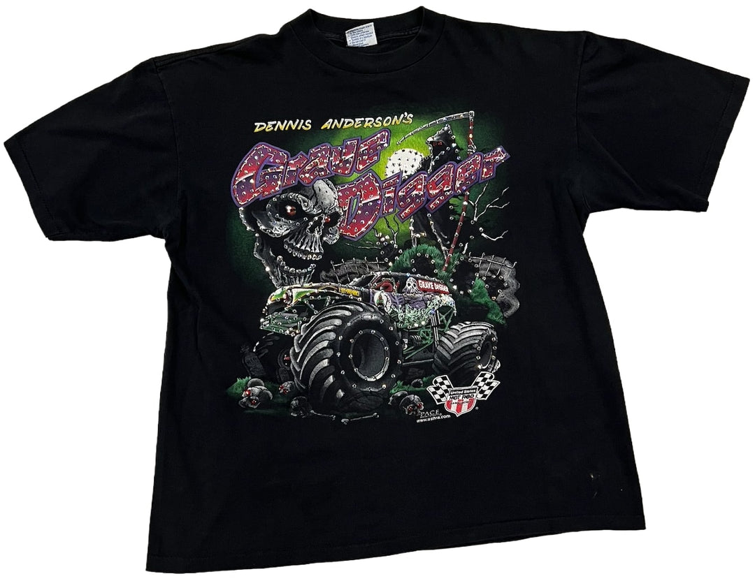 Grave Digger 'Grave Yard' Rhinestone Vintage Tee