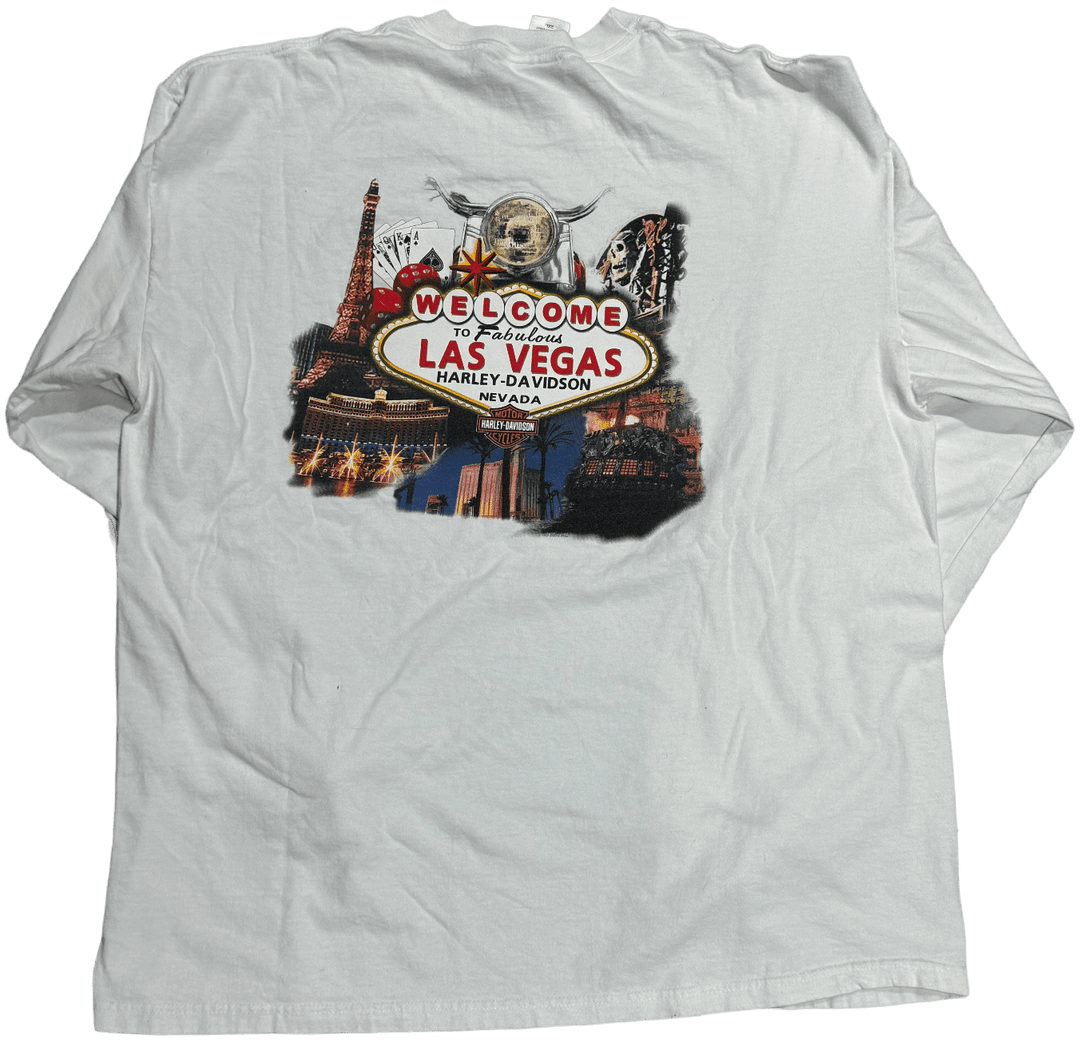 Harley Davidson 'Vegas Poker' Vintage White Longsleeve Tee