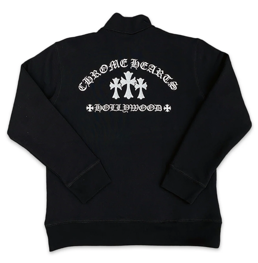 Chrome Hearts Hollywood 'Triple Cross' Black Quarter Zip