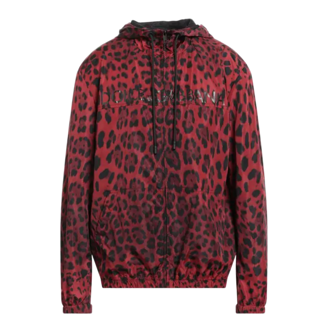 Dolce & Gabbana 'Red' Leopard Print Wind Breaker