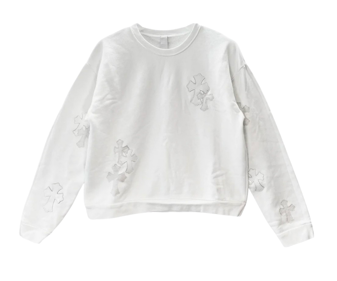Chrome Hearts White Sweatshirt '23 Crosses'