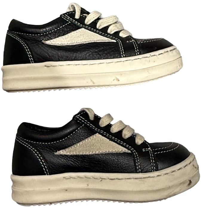 Rick Owens 'Black' Leather Vintage Sneaks