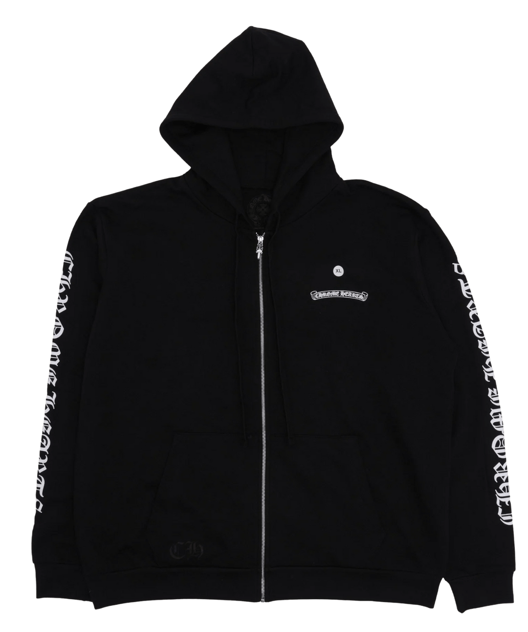 Chrome Hearts 'Scroll Logo' Black Zip Up Hoodie