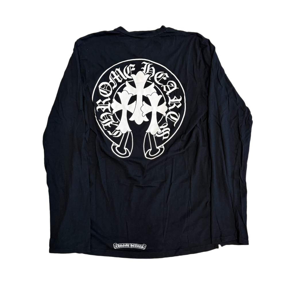 Chrome Hearts 'Horseshoe' Black Henley Longsleeve