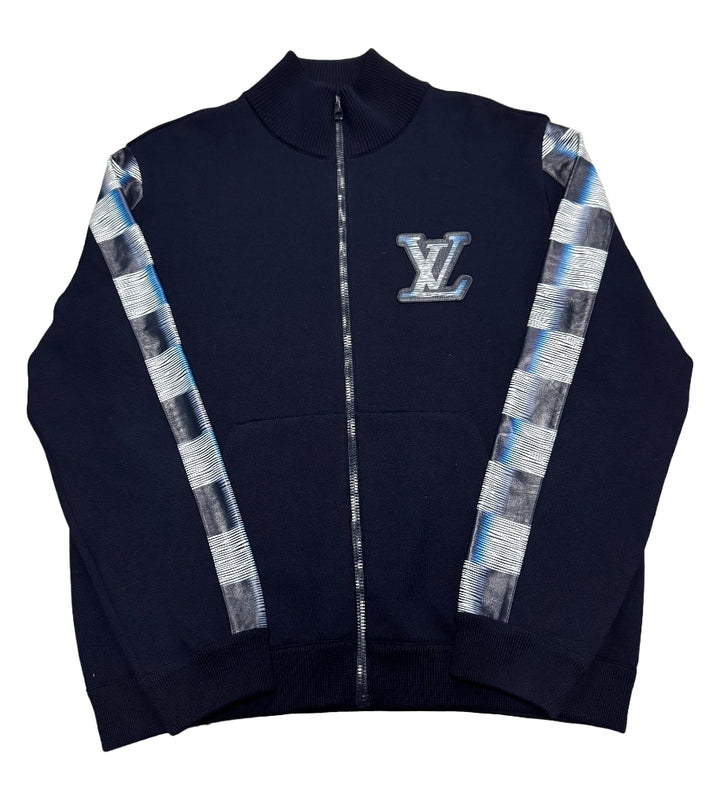 Louis Vuitton Wool Leather-Trimmed Zip Up Jacket