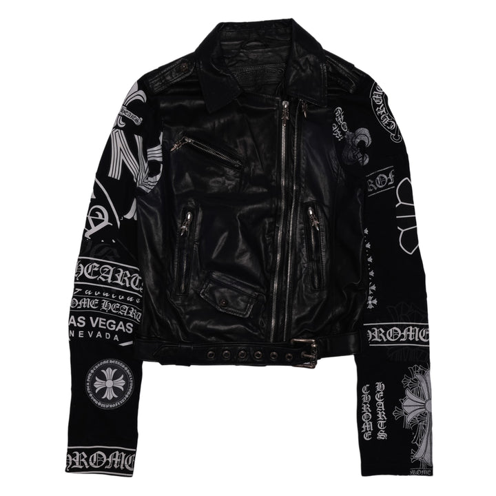 Chrome Hearts Women's 'Las Vegas Exclusive' Leather Black Biker Jacket