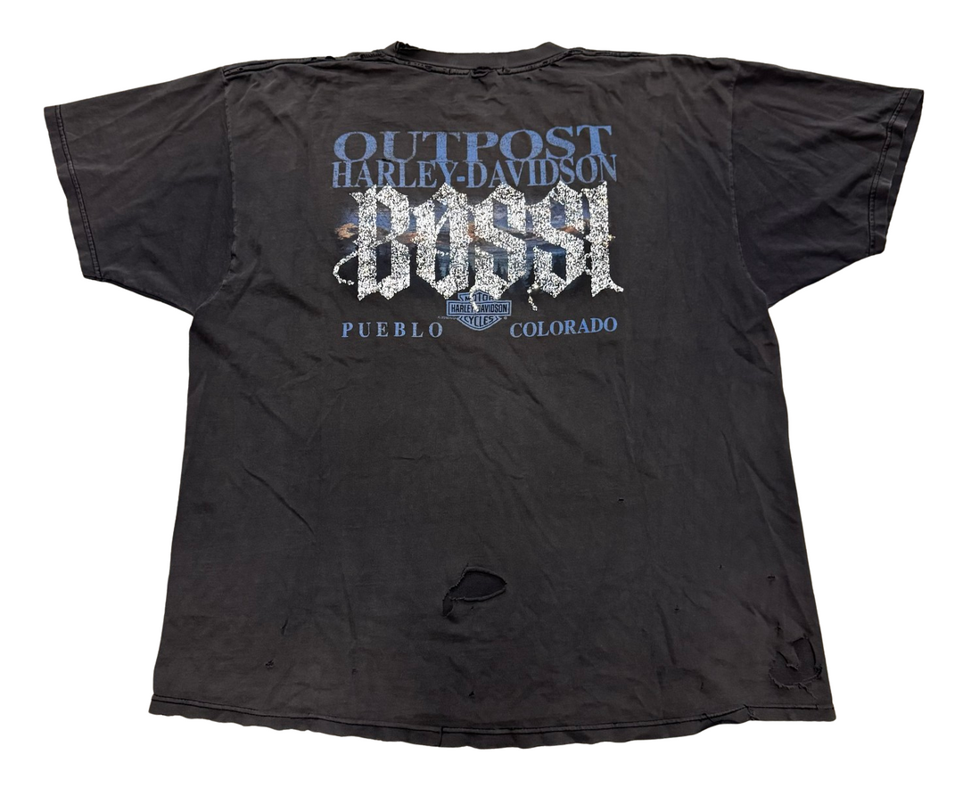 Bossi 'Outpost' Harley Davidson Vintage Rhinestone Tee