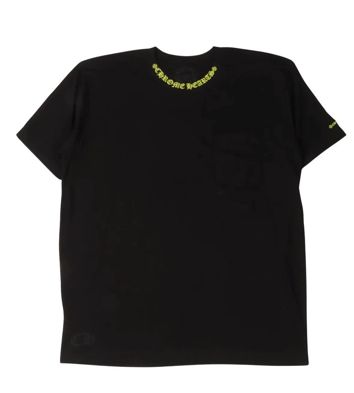 Chrome Hearts 'Yellow Neck Logo' Black Tee