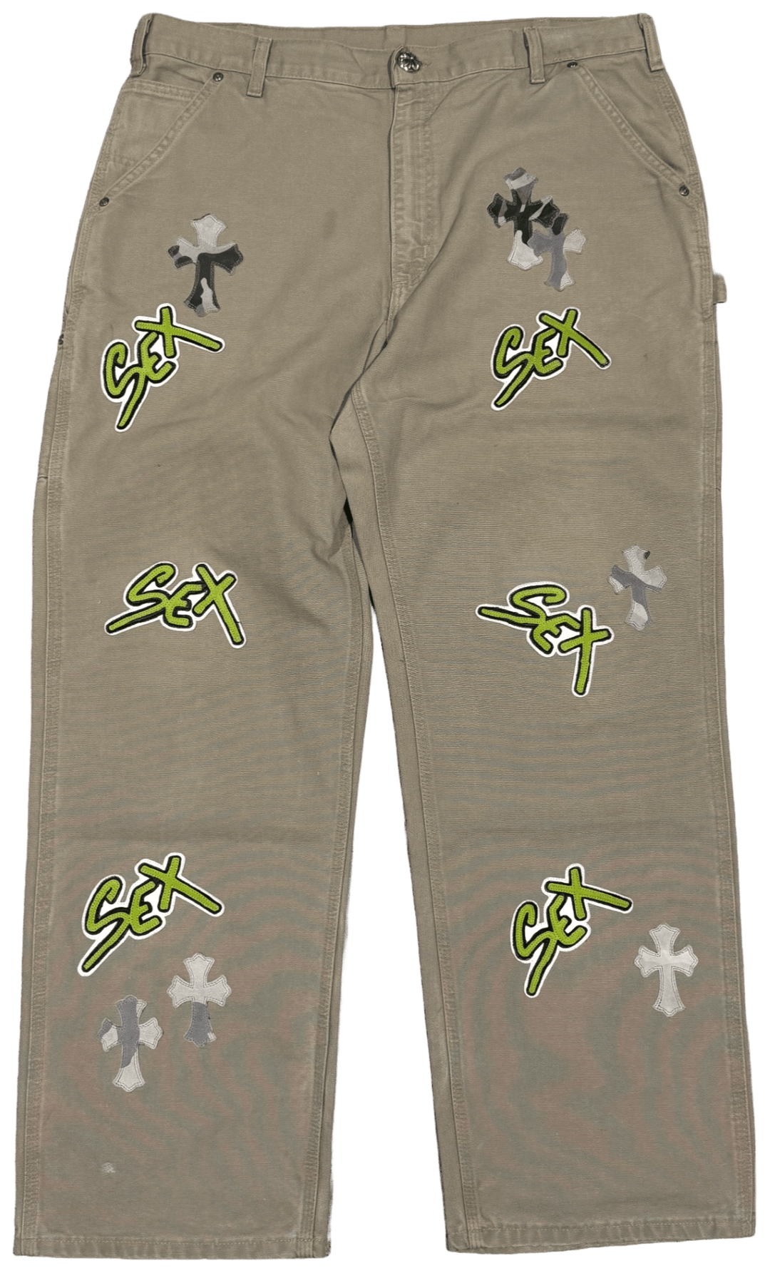 Chrome Hearts Matty Boy 'Sex Records Patch' Tan Carpenter Pants
