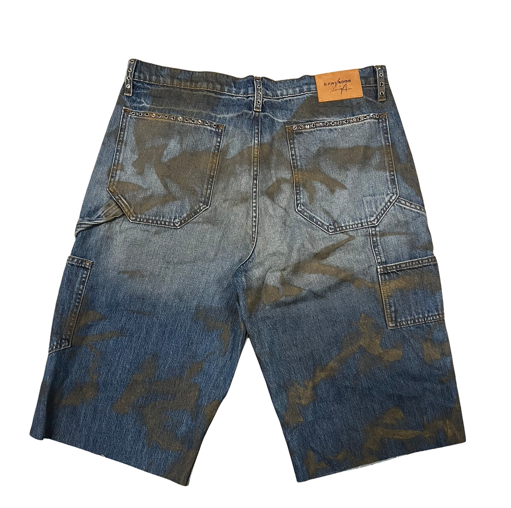 Bossi 'Brown Fade' Studded Denim Shorts