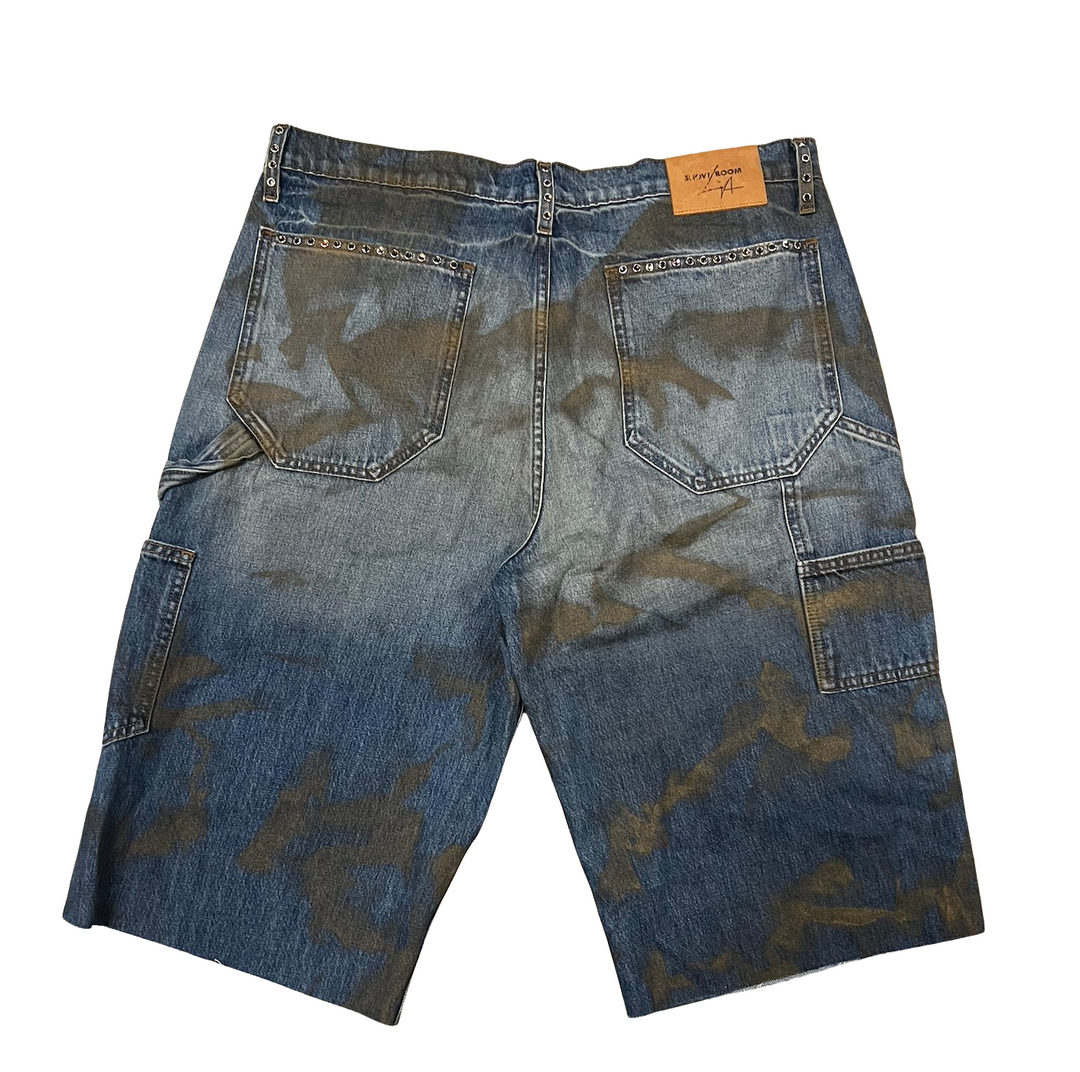 Bossi 'Brown Fade' Studded Denim Shorts